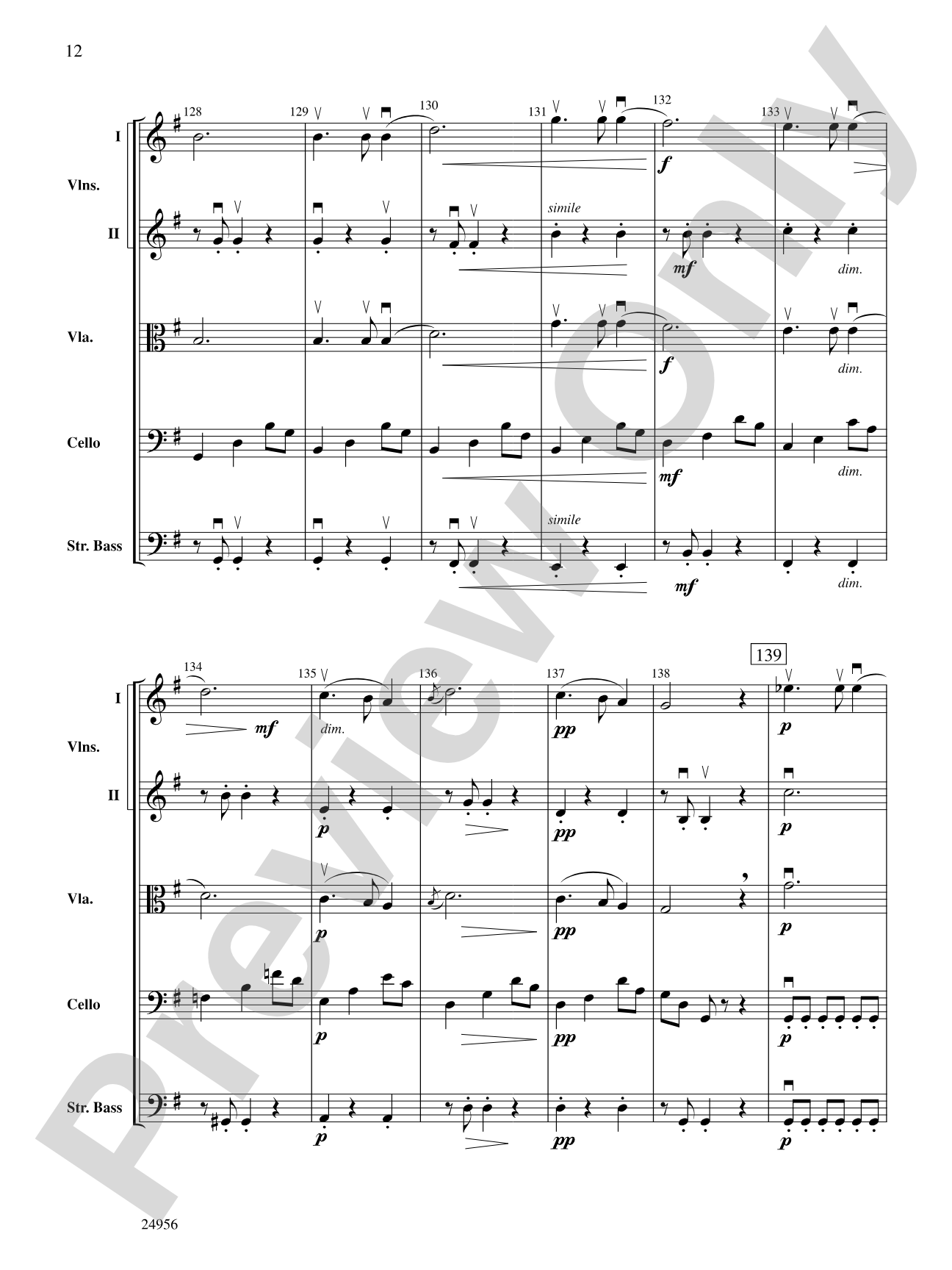 Allegretto Grazioso (from Symphony No. 8): String Orchestra Conductor Score & Parts