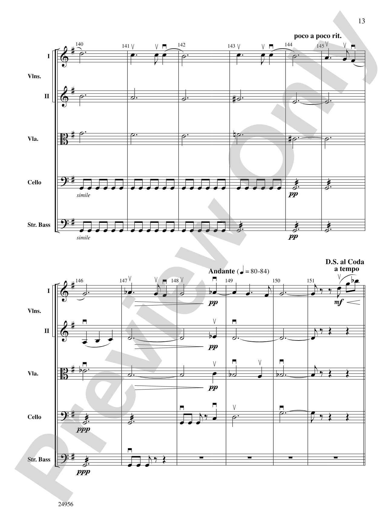 Allegretto Grazioso (from Symphony No. 8): String Orchestra Conductor Score & Parts