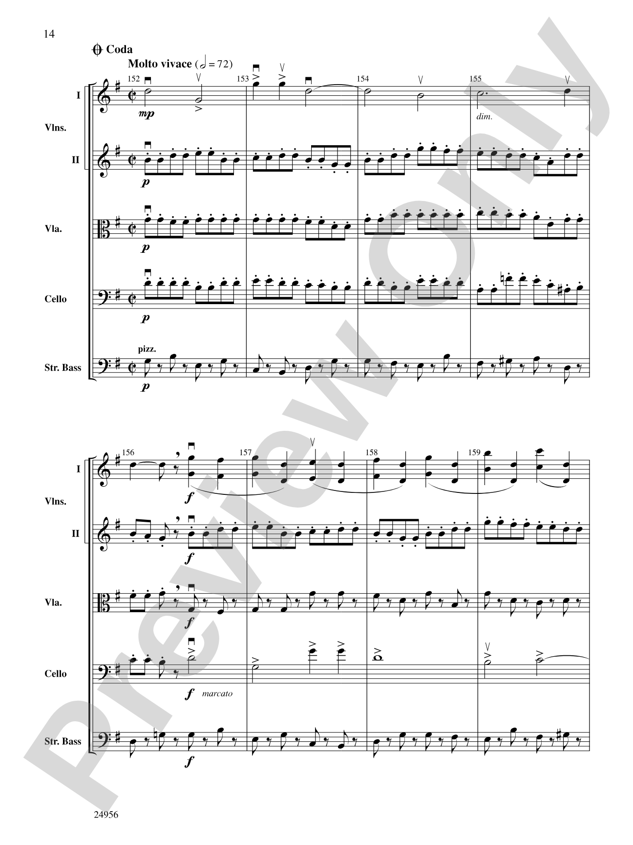 Allegretto Grazioso (from Symphony No. 8): String Orchestra Conductor Score & Parts