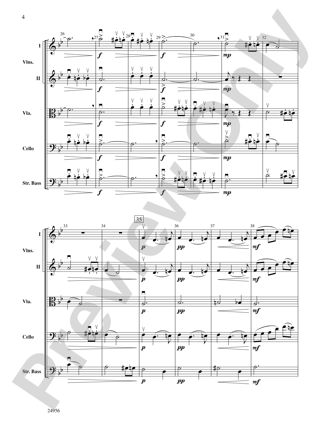 Allegretto Grazioso (from Symphony No. 8): String Orchestra Conductor Score & Parts
