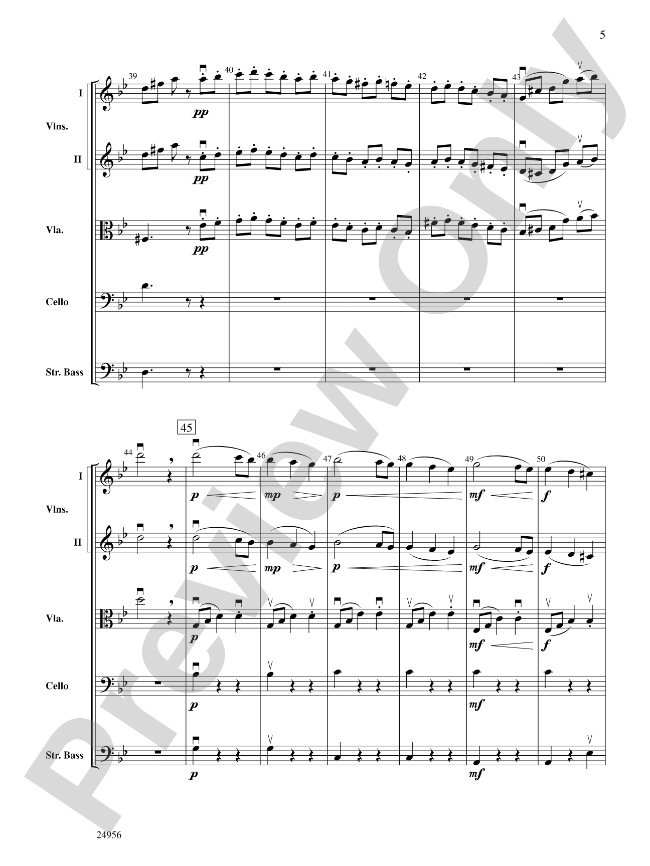 Allegretto Grazioso (from Symphony No. 8): String Orchestra Conductor Score & Parts