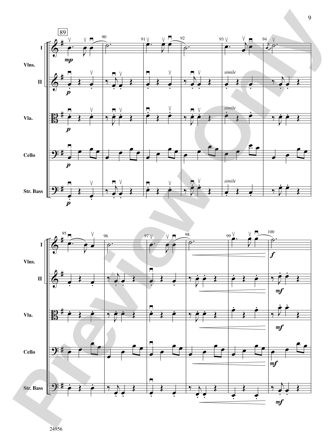 Allegretto Grazioso (from Symphony No. 8): String Orchestra Conductor Score & Parts