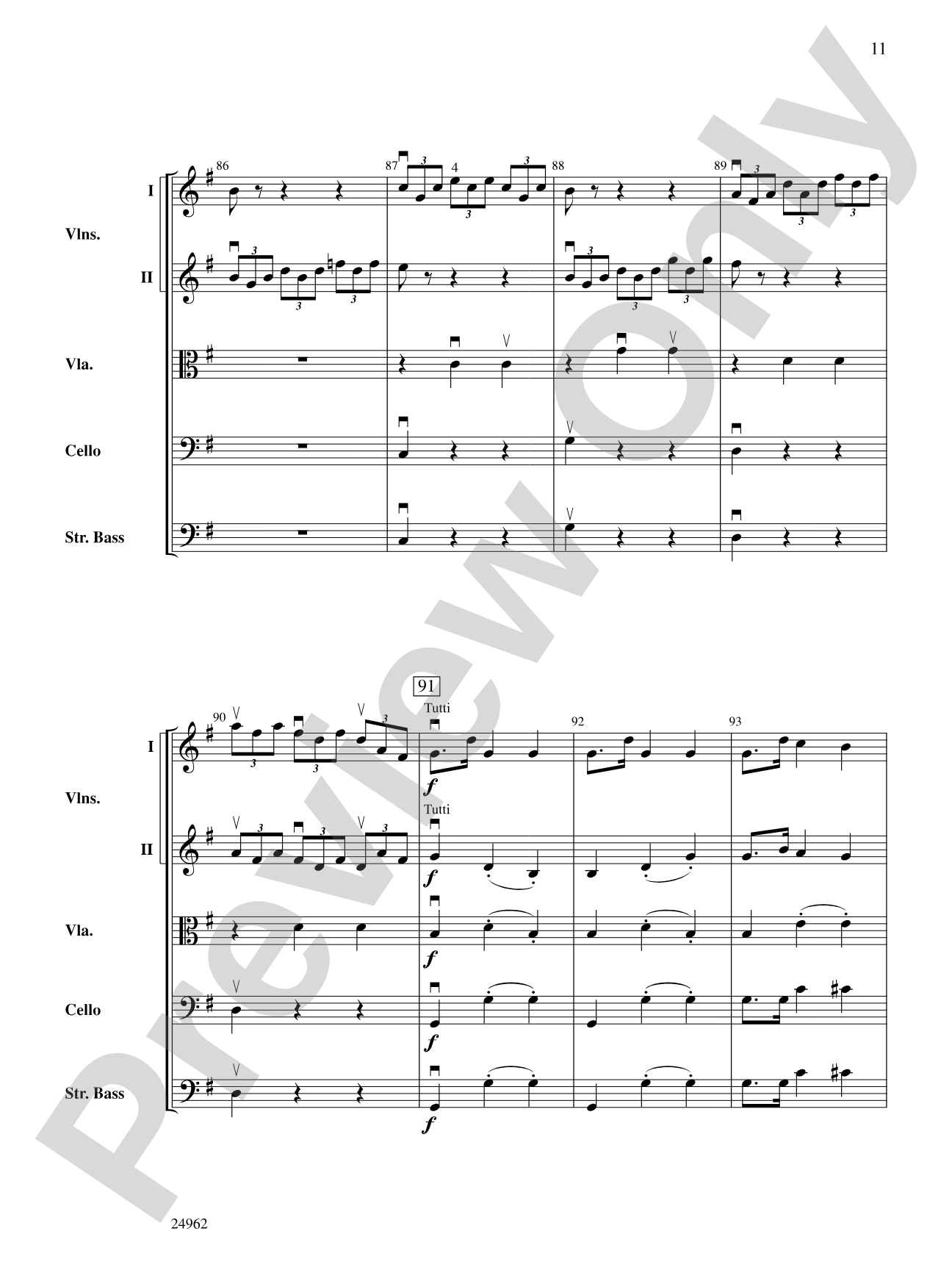 "Autumn" from The Four Seasons: String Orchestra Conductor Score & Parts