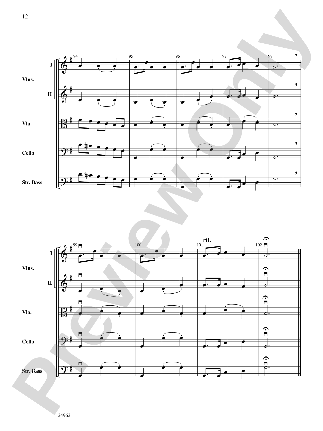 "Autumn" from The Four Seasons: String Orchestra Conductor Score & Parts