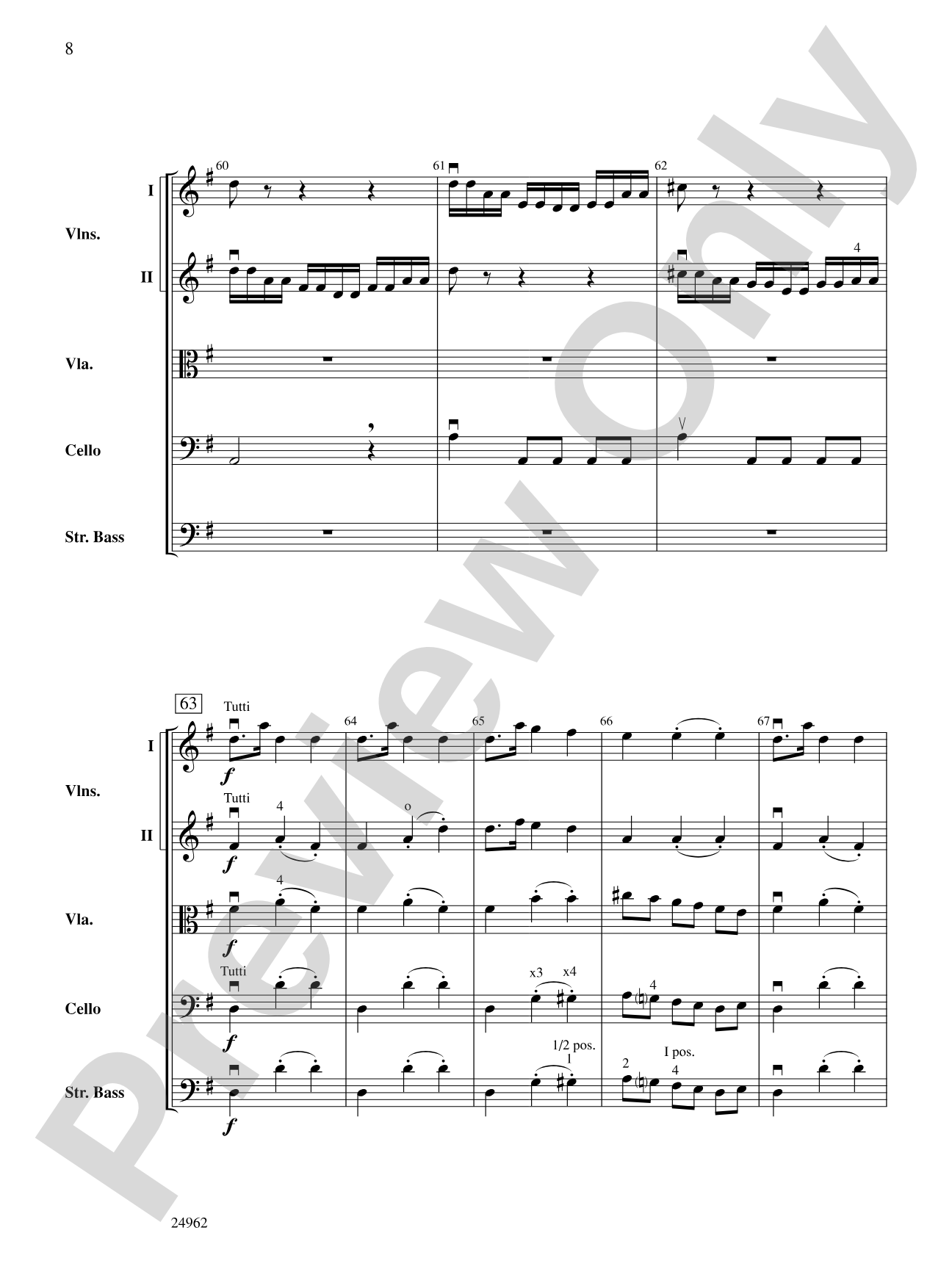 "Autumn" from The Four Seasons: String Orchestra Conductor Score & Parts