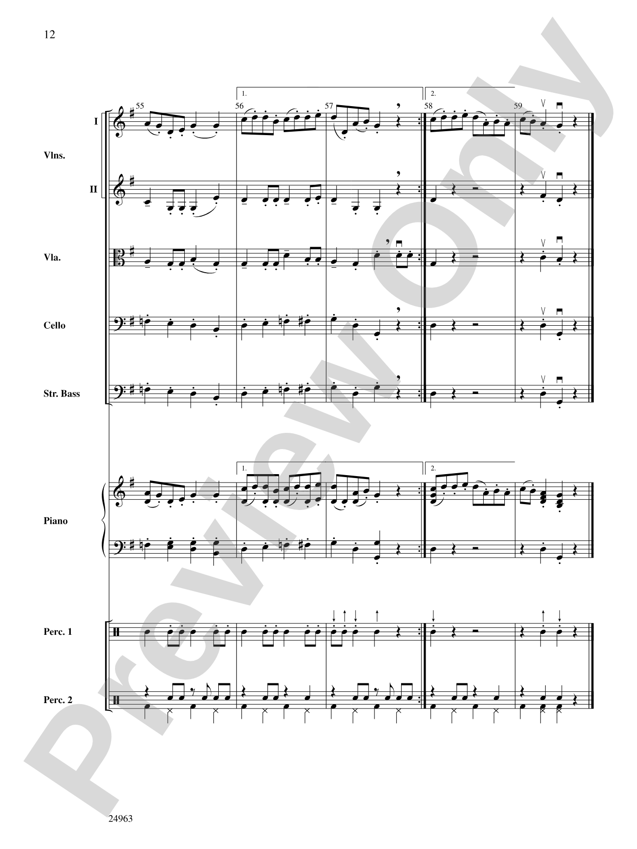 Zydeco Two-Step: String Orchestra Conductor Score & Parts