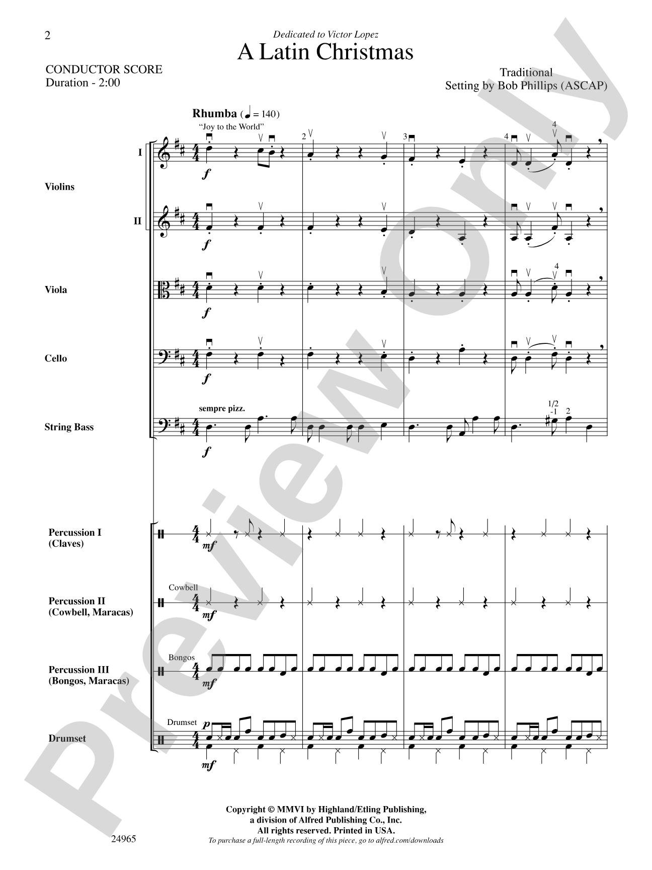 A Latin Christmas: Score