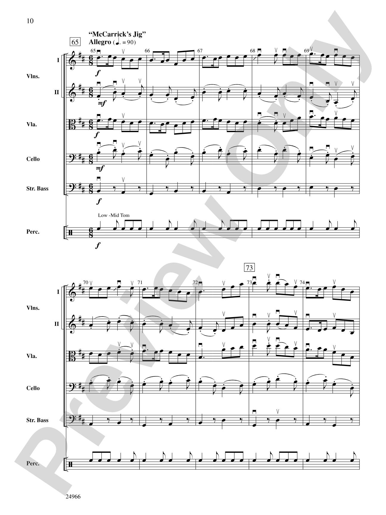 The Legend of Duffy's Cut: String Orchestra Conductor Score & Parts
