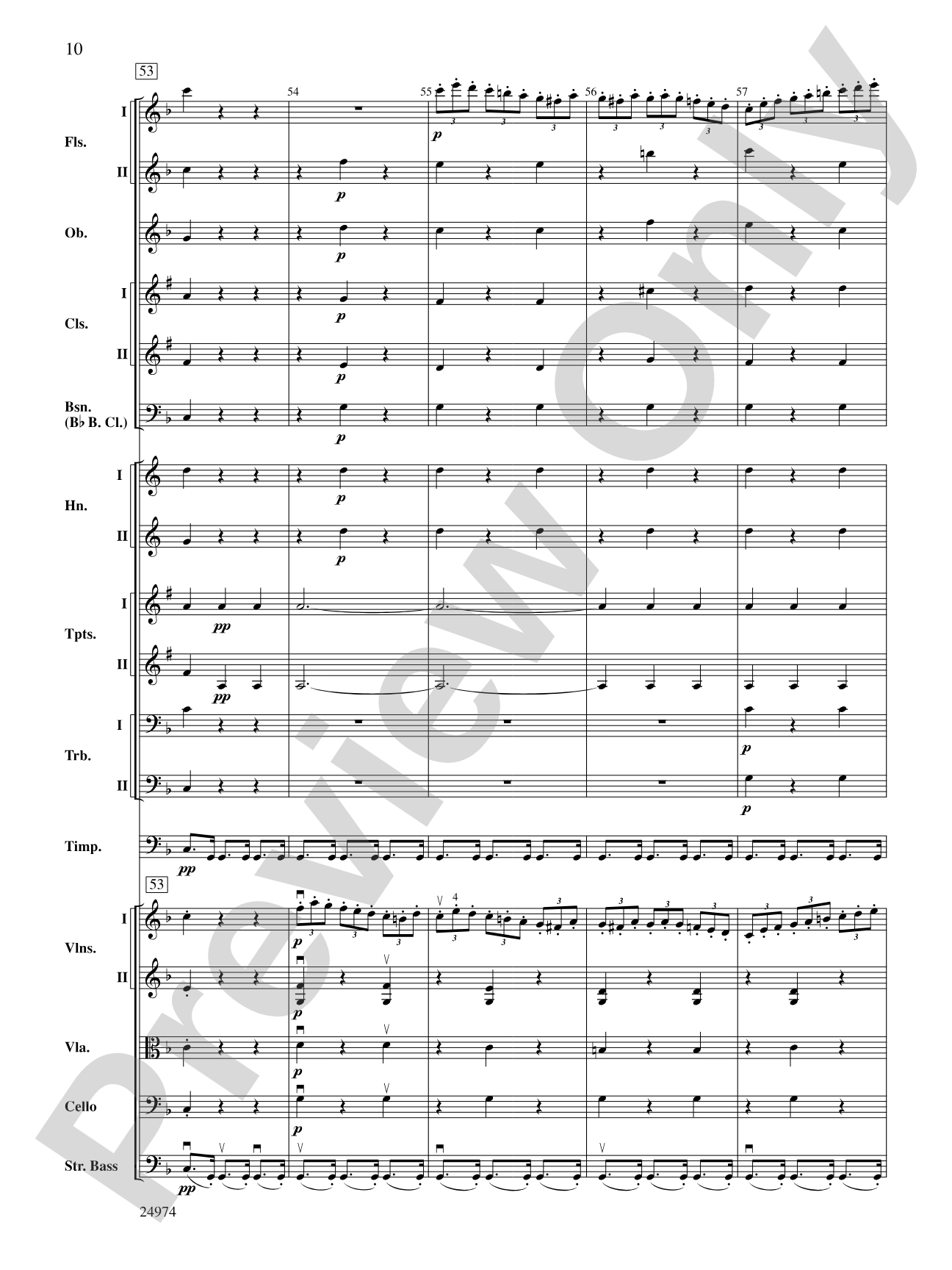 Beethoven's First Symphony, Second Movement: Full Orchestra Conductor Score & Parts