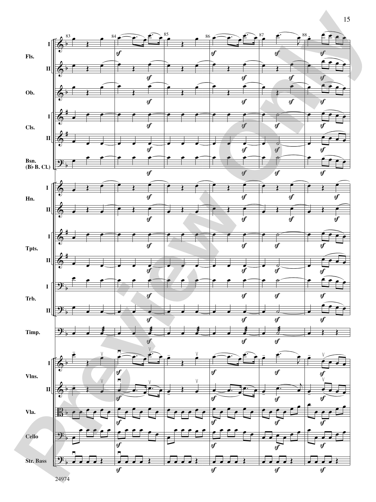 Beethoven's First Symphony, Second Movement: Full Orchestra Conductor Score & Parts
