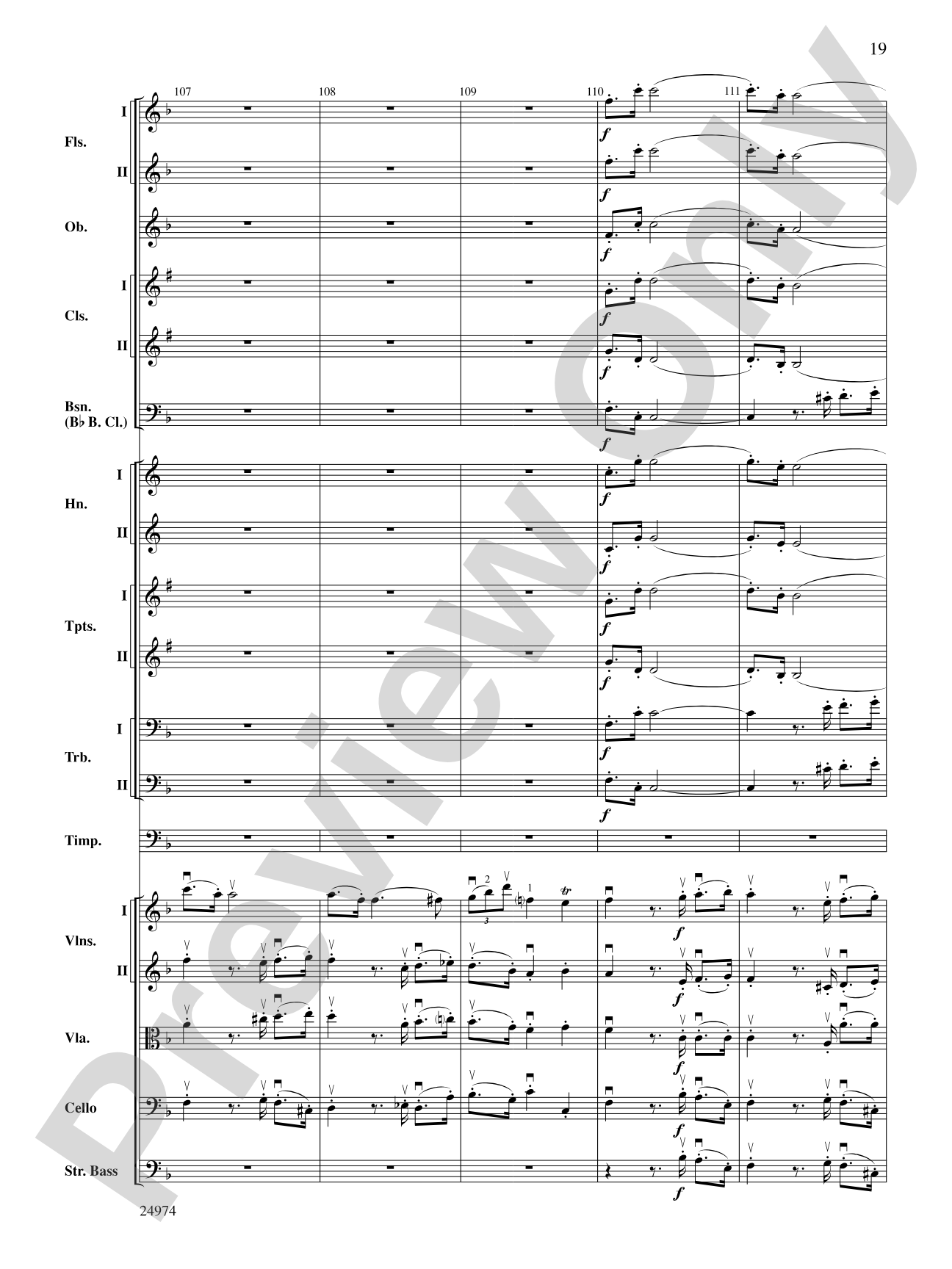 Beethoven's First Symphony, Second Movement: Full Orchestra Conductor Score & Parts
