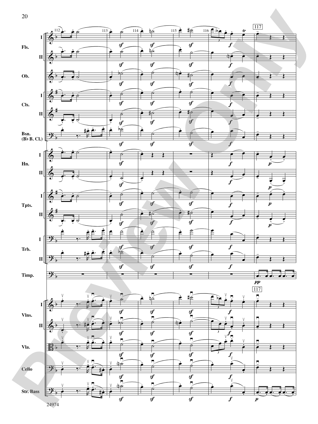 Beethoven's First Symphony, Second Movement: Full Orchestra Conductor Score & Parts