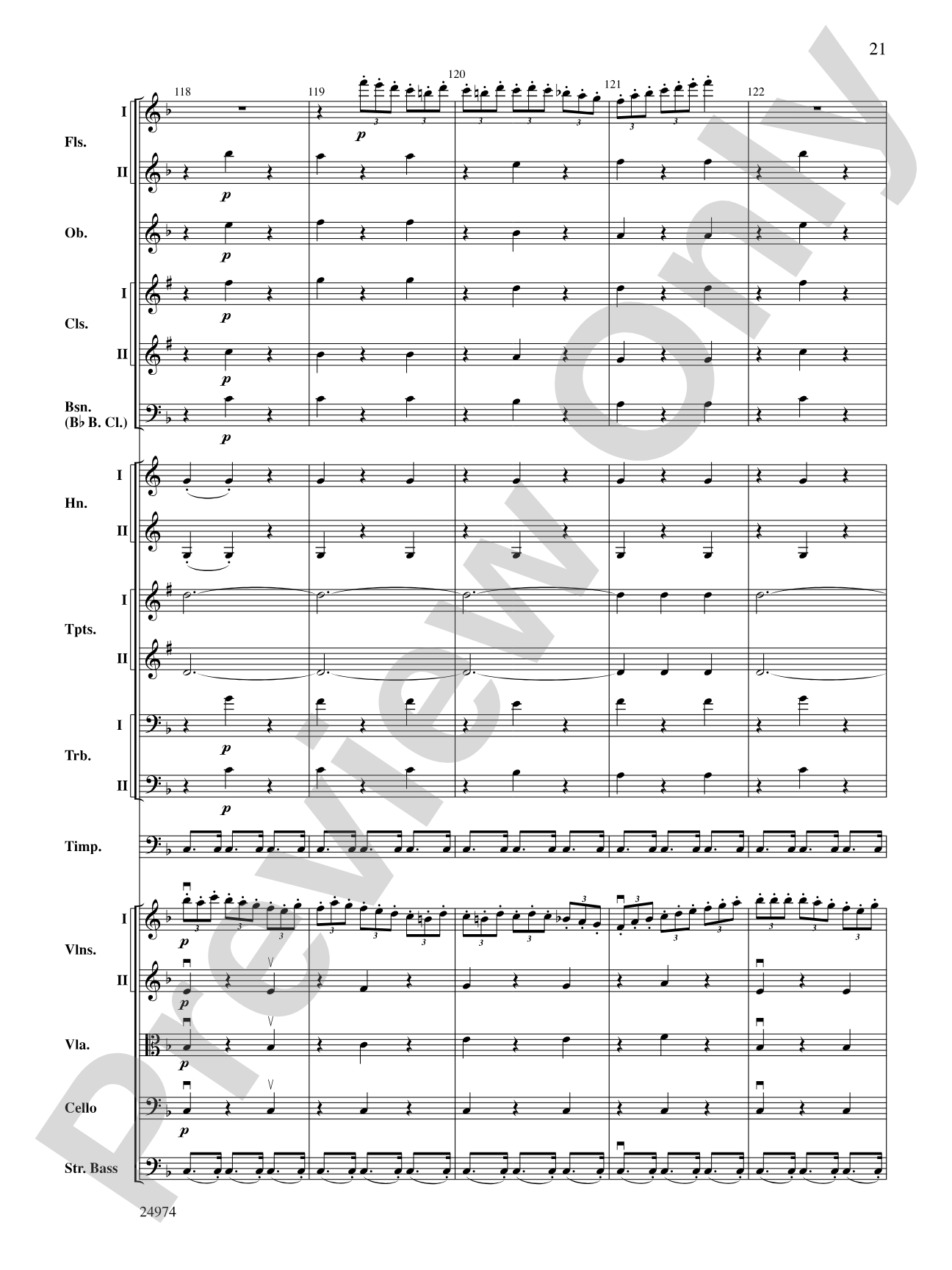 Beethoven's First Symphony, Second Movement: Full Orchestra Conductor Score & Parts