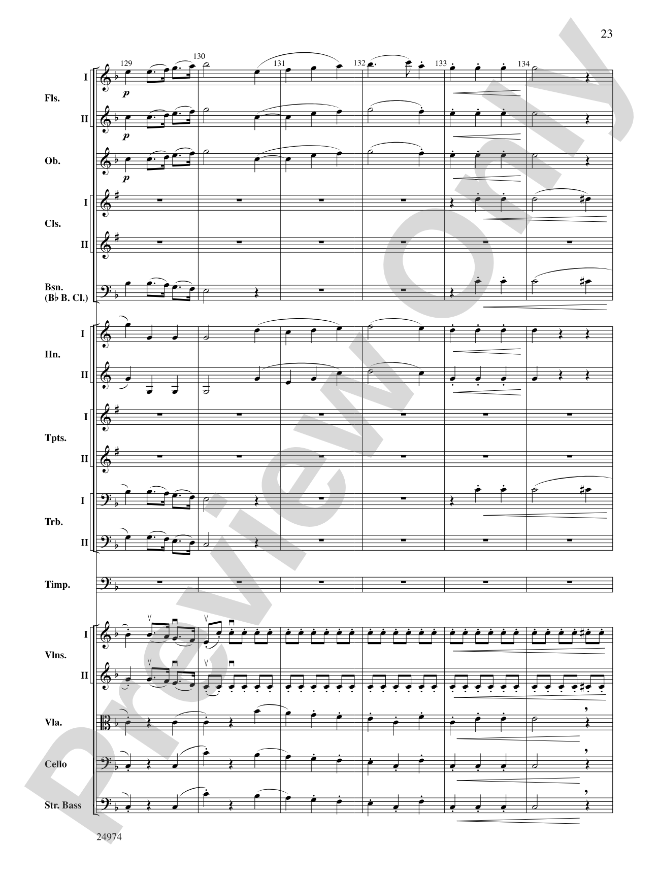 Beethoven's First Symphony, Second Movement: Full Orchestra Conductor Score & Parts