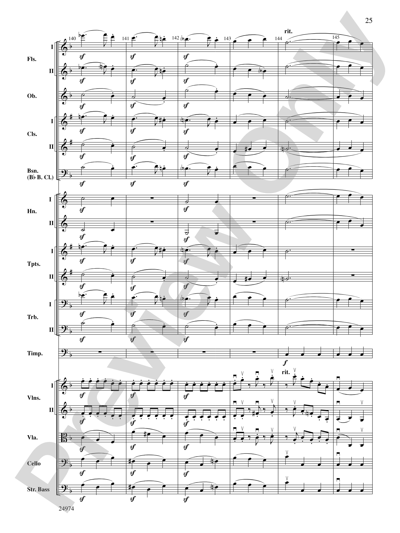 Beethoven's First Symphony, Second Movement: Full Orchestra Conductor Score & Parts
