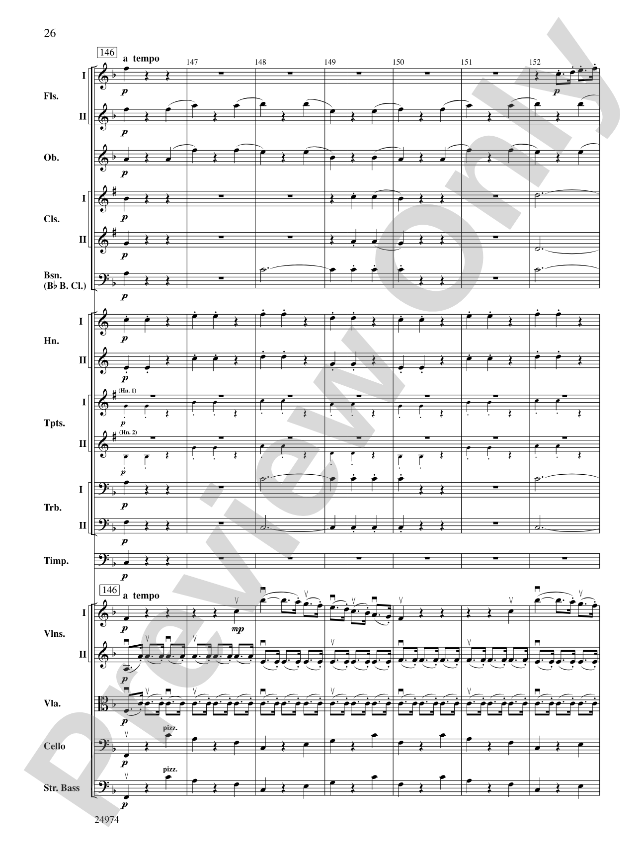 Beethoven's First Symphony, Second Movement: Full Orchestra Conductor Score & Parts