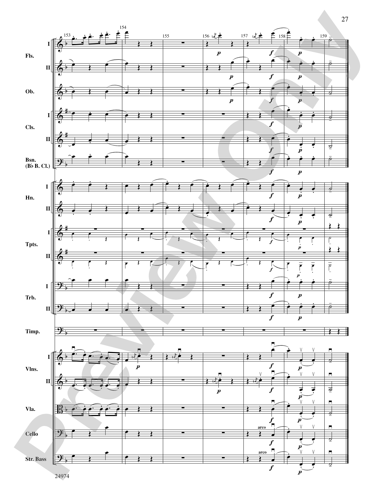 Beethoven's First Symphony, Second Movement: Full Orchestra Conductor Score & Parts