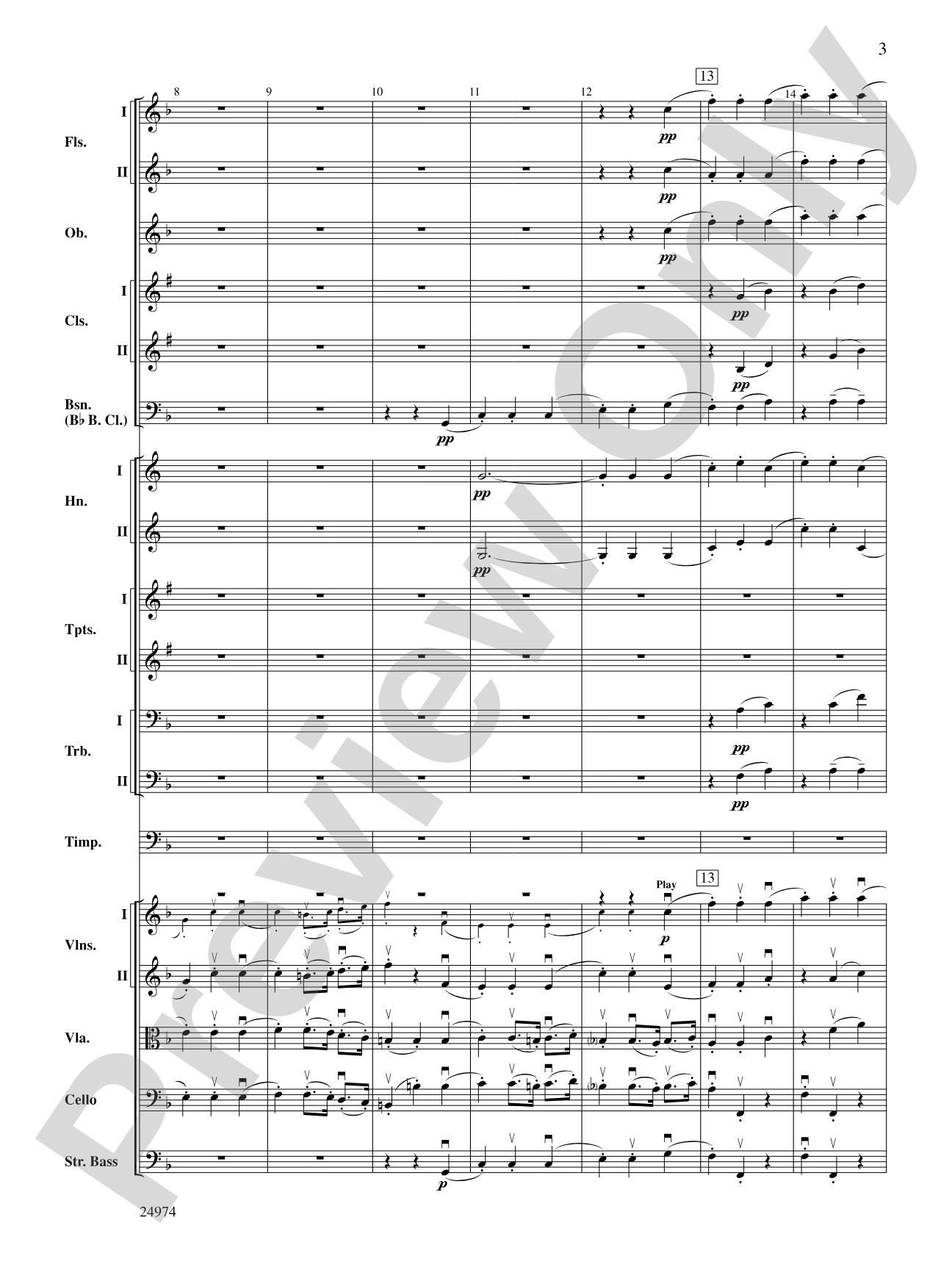 Beethoven's First Symphony, Second Movement: Full Orchestra Conductor Score & Parts