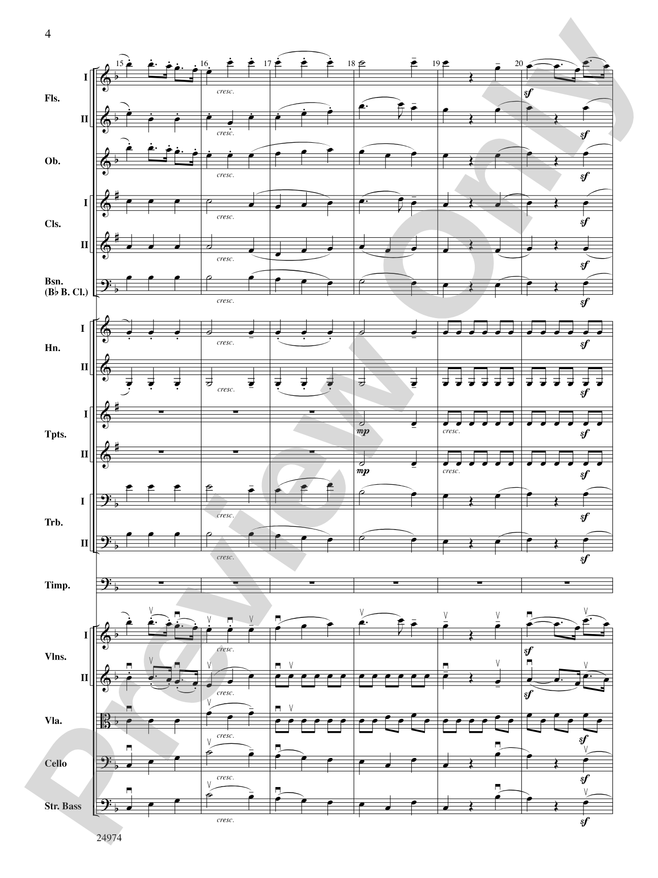 Beethoven's First Symphony, Second Movement: Full Orchestra Conductor Score & Parts
