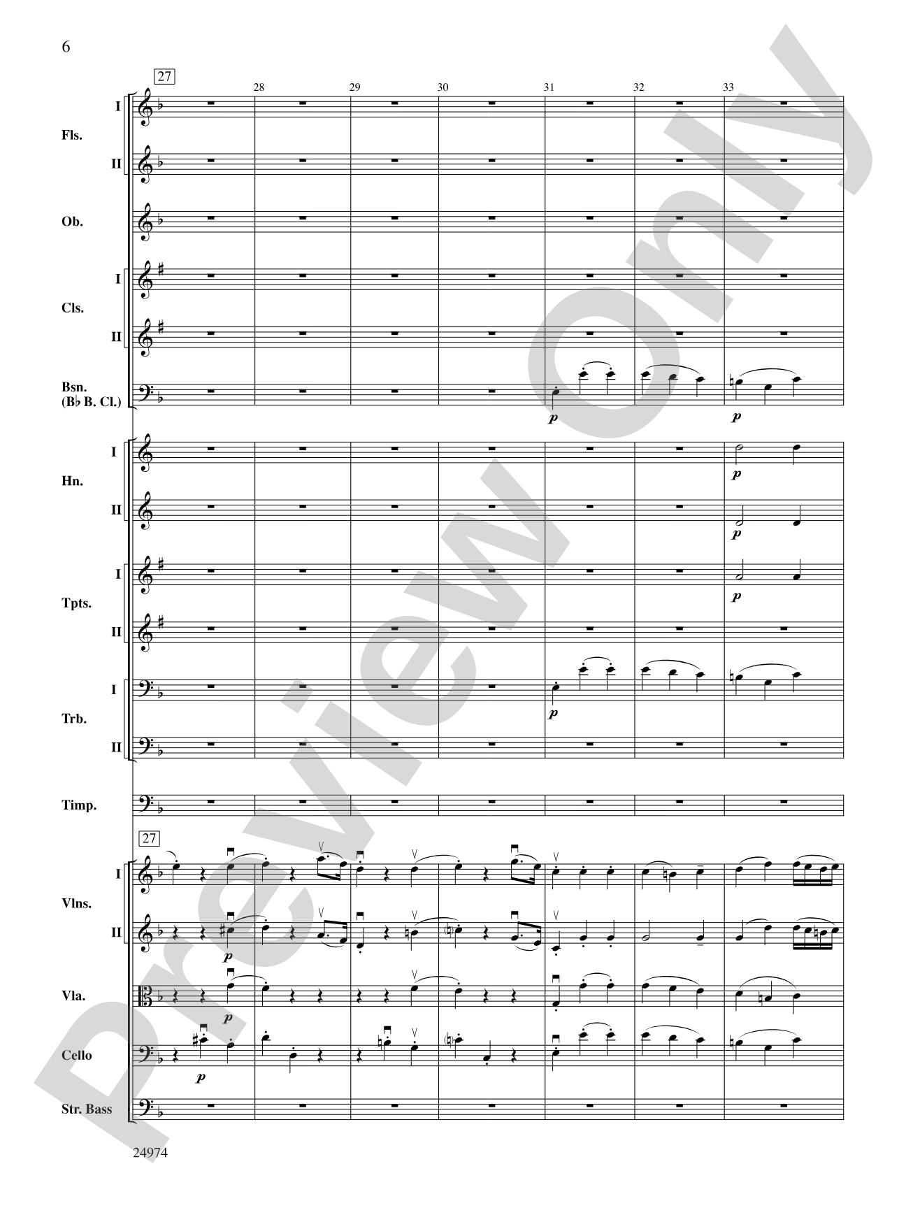 Beethoven's First Symphony, Second Movement: Full Orchestra Conductor Score & Parts
