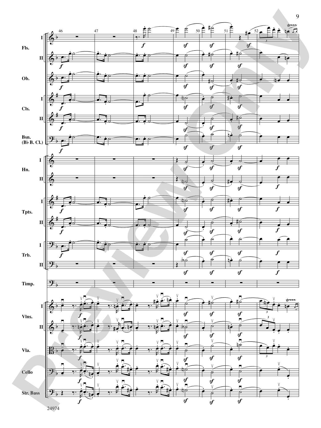 Beethoven's First Symphony, Second Movement: Full Orchestra Conductor Score & Parts