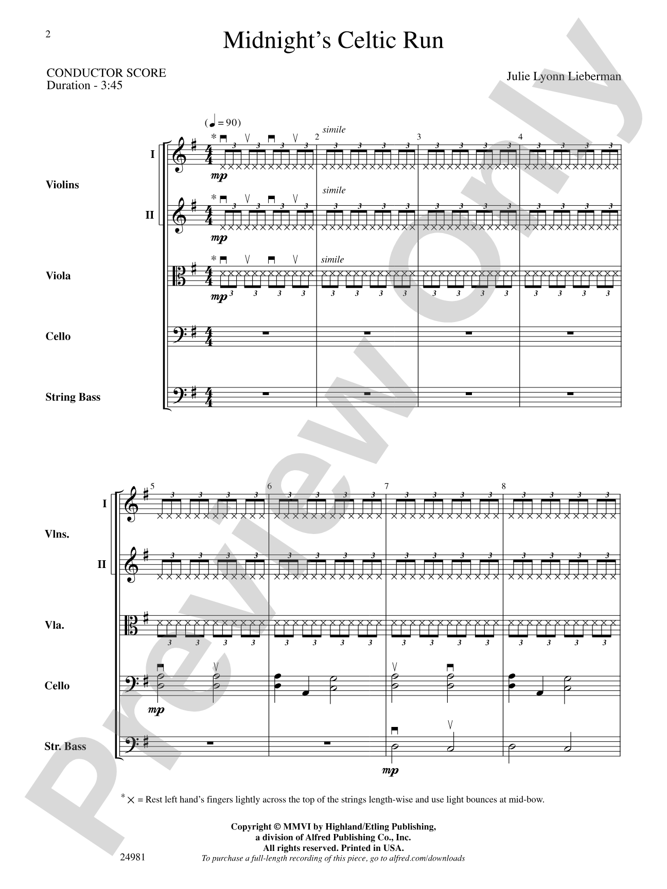 Midnight's Celtic Run: String Orchestra Conductor Score & Parts