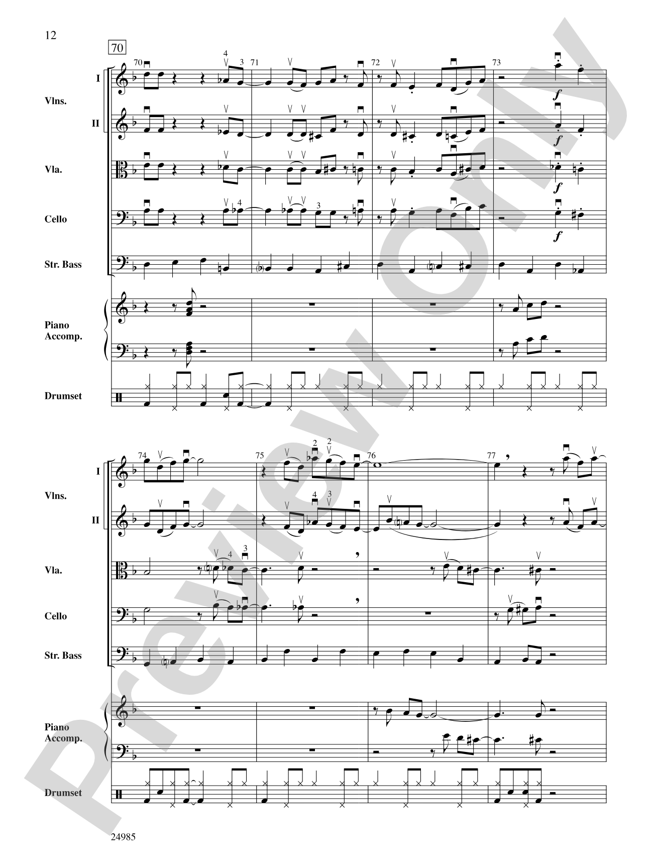 Summertime: String Orchestra Conductor Score & Parts
