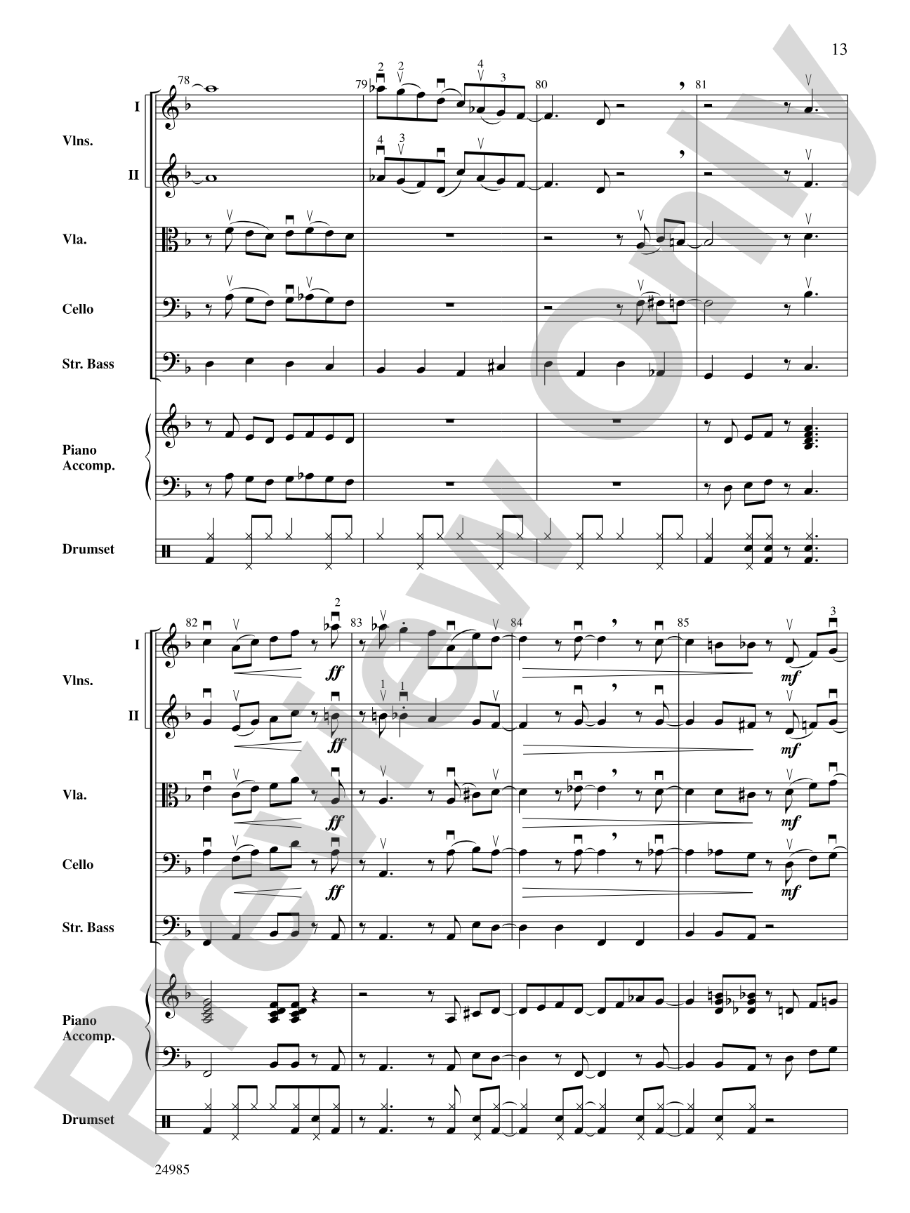 Summertime: String Orchestra Conductor Score & Parts
