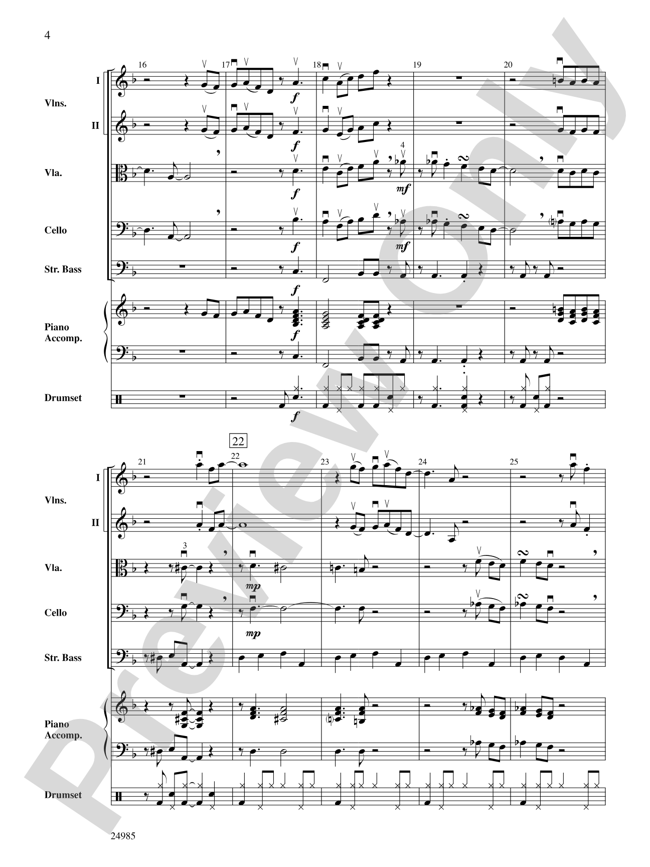 Summertime: String Orchestra Conductor Score & Parts