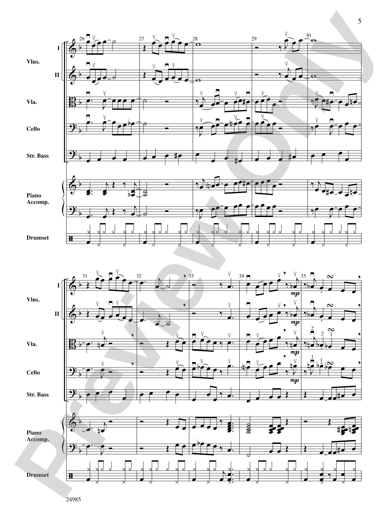 Summertime: String Orchestra Conductor Score & Parts