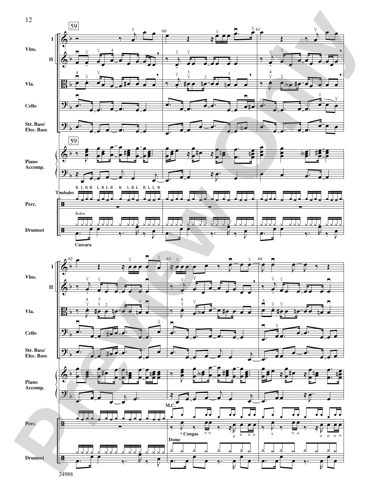 Mi Negra (My Dear): String Orchestra Conductor Score & Parts