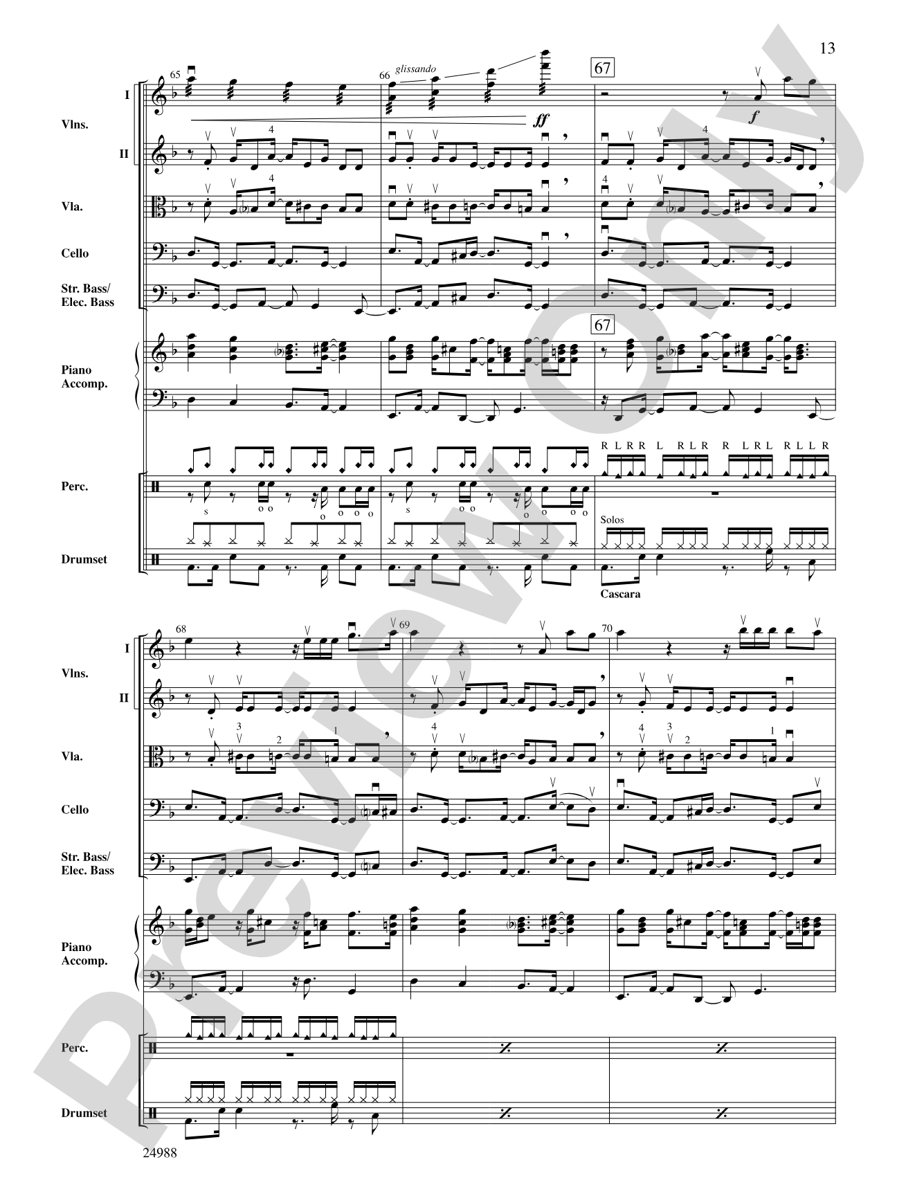 Mi Negra (My Dear): String Orchestra Conductor Score & Parts