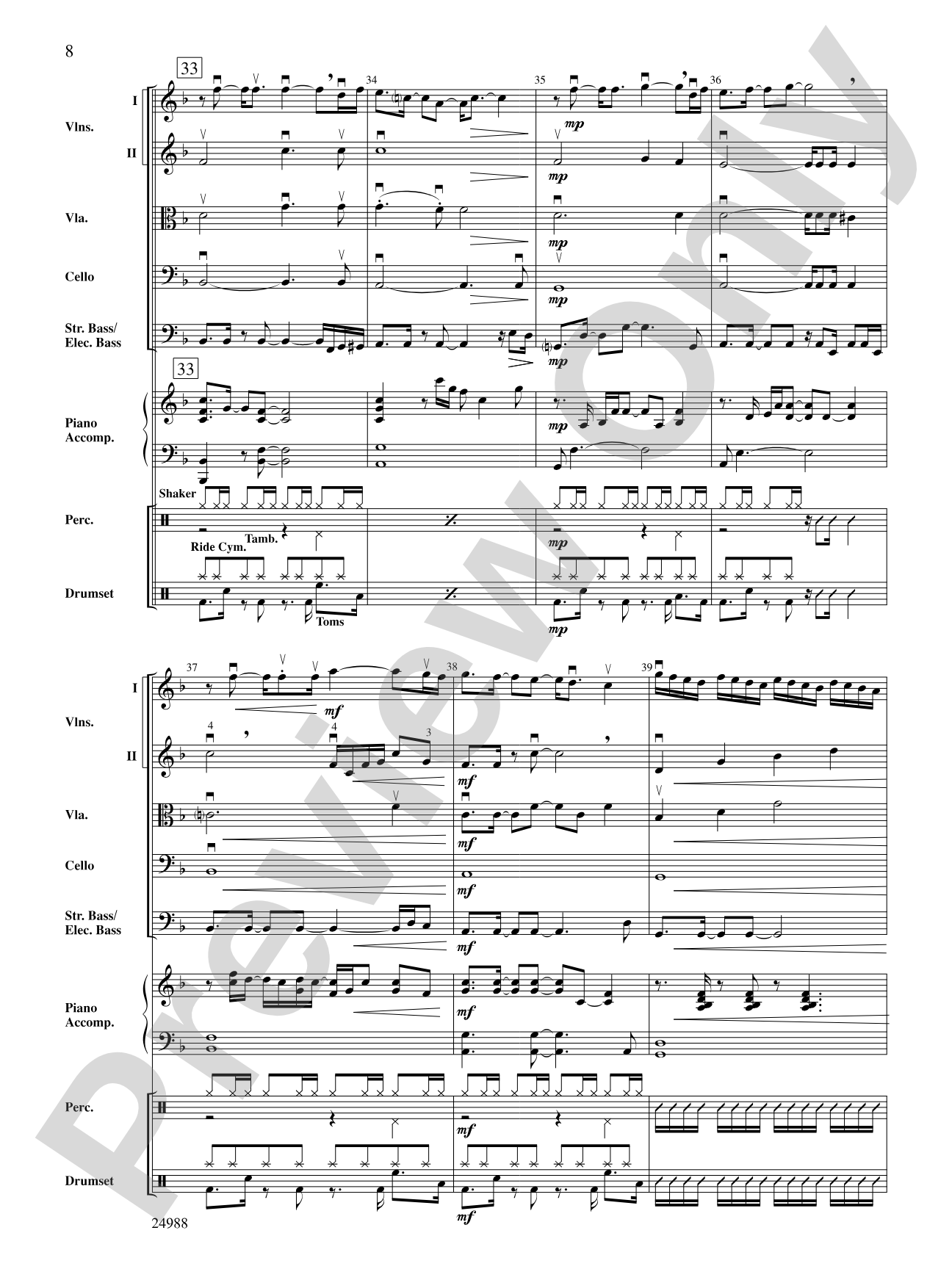 Mi Negra (My Dear): String Orchestra Conductor Score & Parts