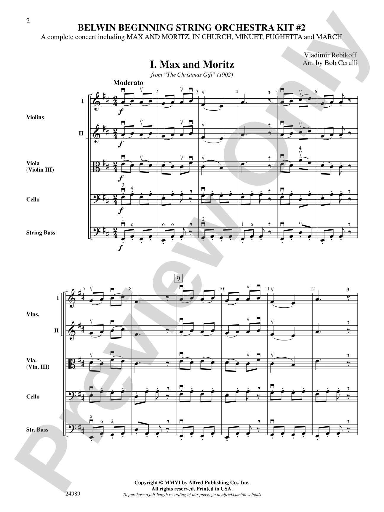 Belwin Beginning String Orchestra Kit #2: String Orchestra Conductor Score & Parts