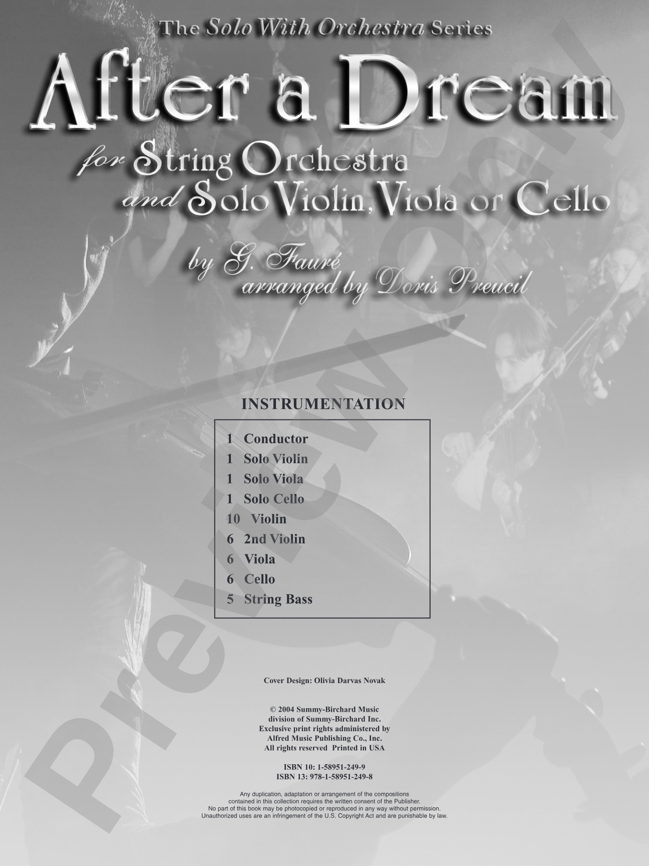 After a Dream: String Orchestra Conductor Score & Parts