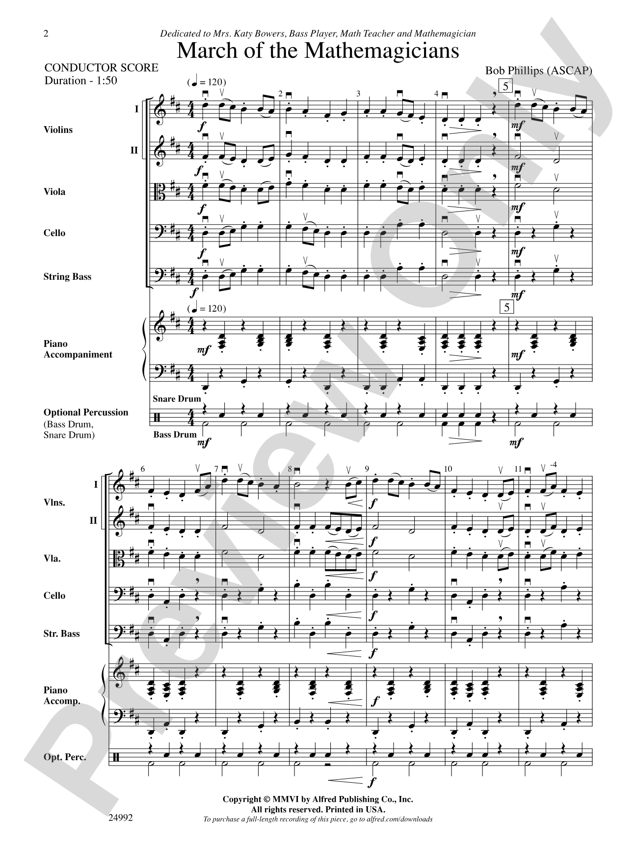March of the Mathemagicians: String Orchestra Conductor Score & Parts