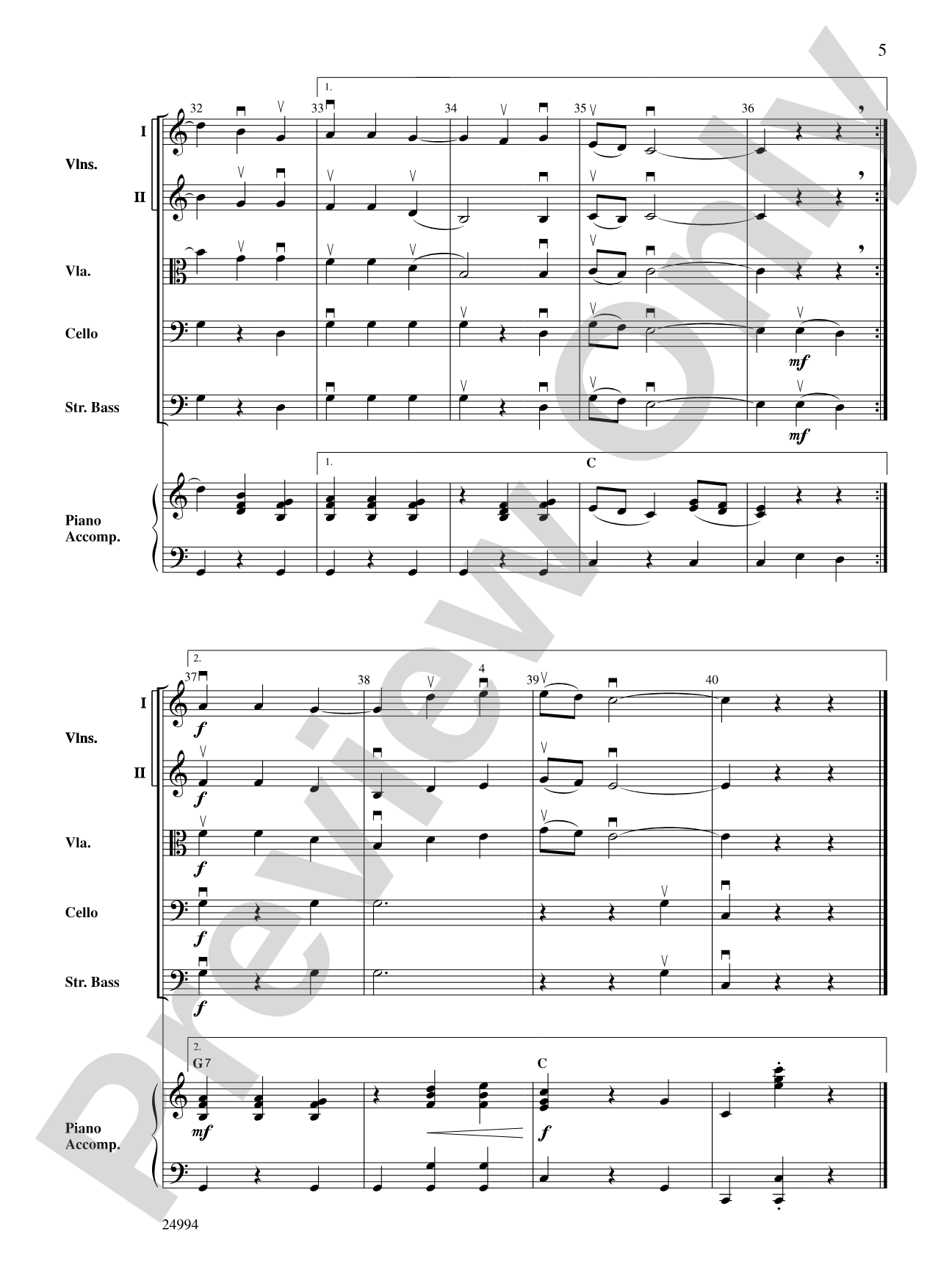 Cielito Lindo: String Orchestra Conductor Score & Parts