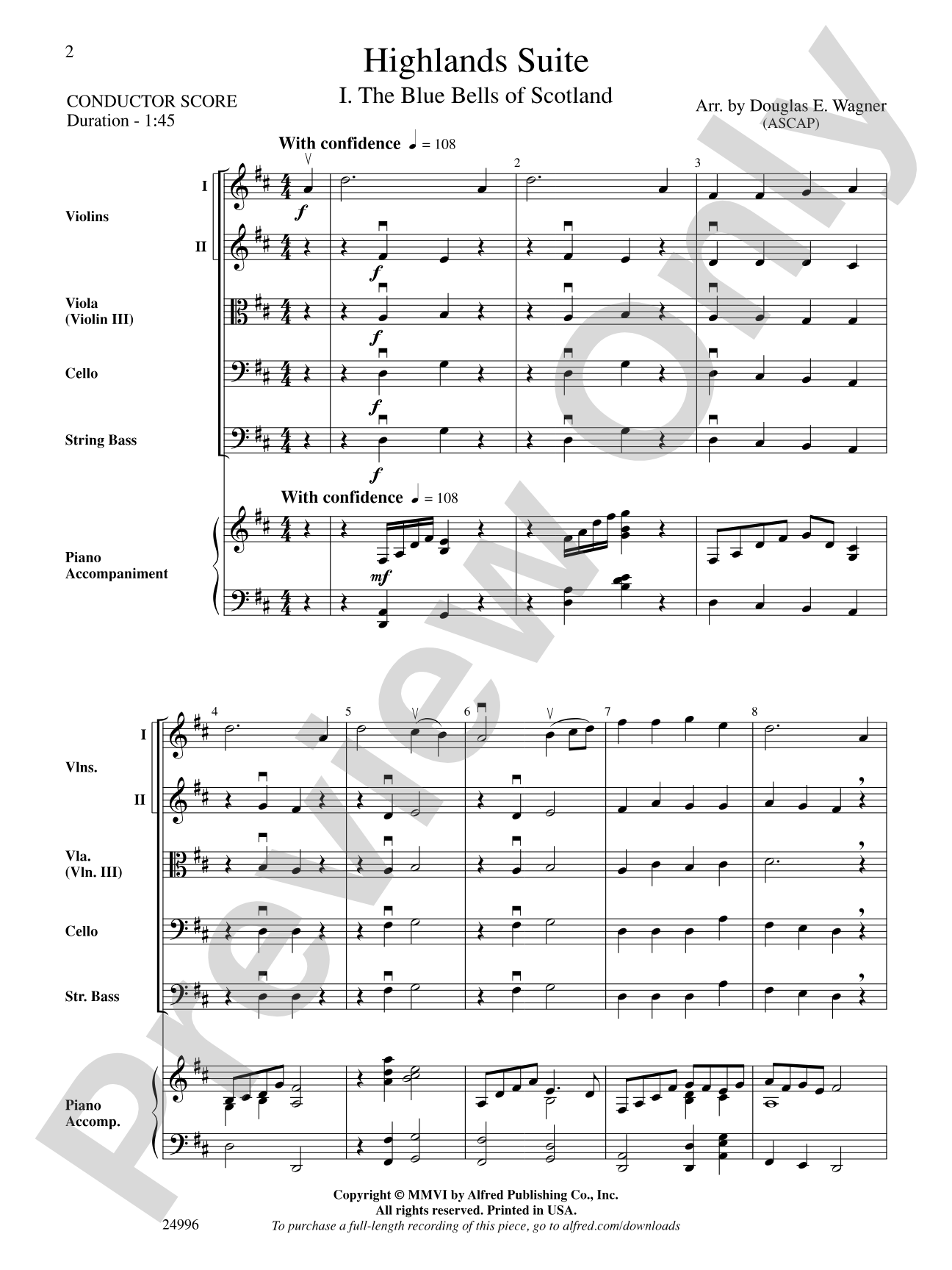 Highlands Suite: String Orchestra Conductor Score & Parts