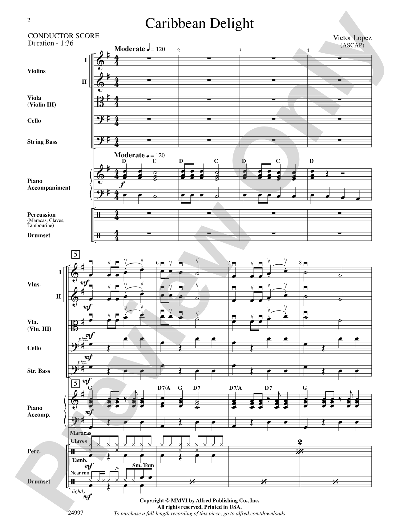 Caribbean Delight: String Orchestra Conductor Score & Parts
