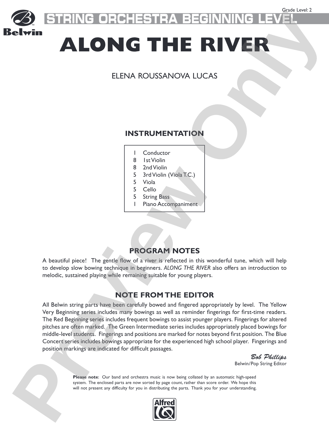 Along the River: String Orchestra Conductor Score & Parts