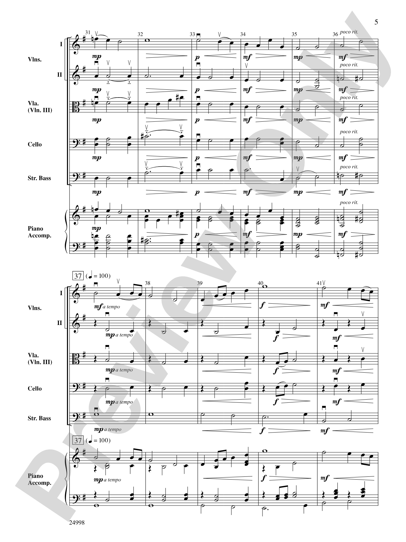 Along the River: String Orchestra Conductor Score & Parts