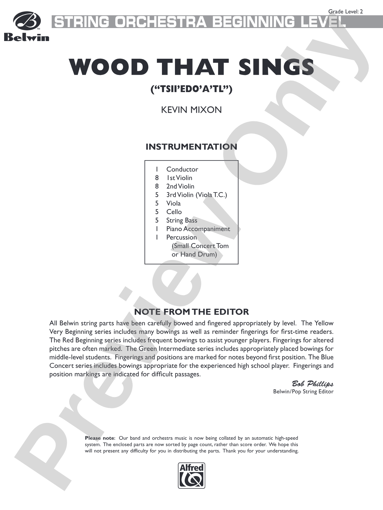 Wood That Sings: String Orchestra Conductor Score & Parts