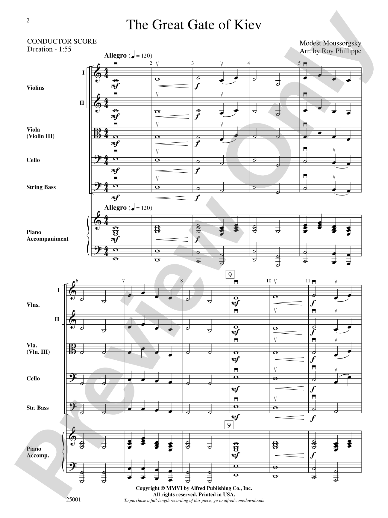 The Great Gate of Kiev: String Orchestra Conductor Score & Parts