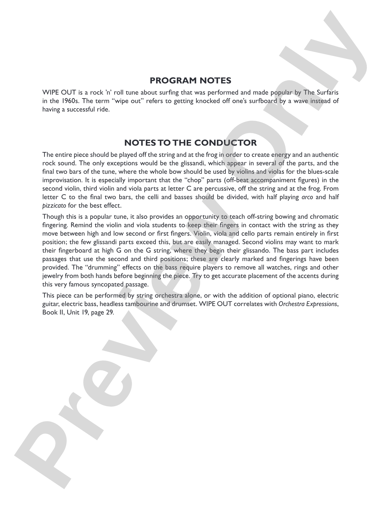 Wipe Out: String Orchestra Conductor Score & Parts