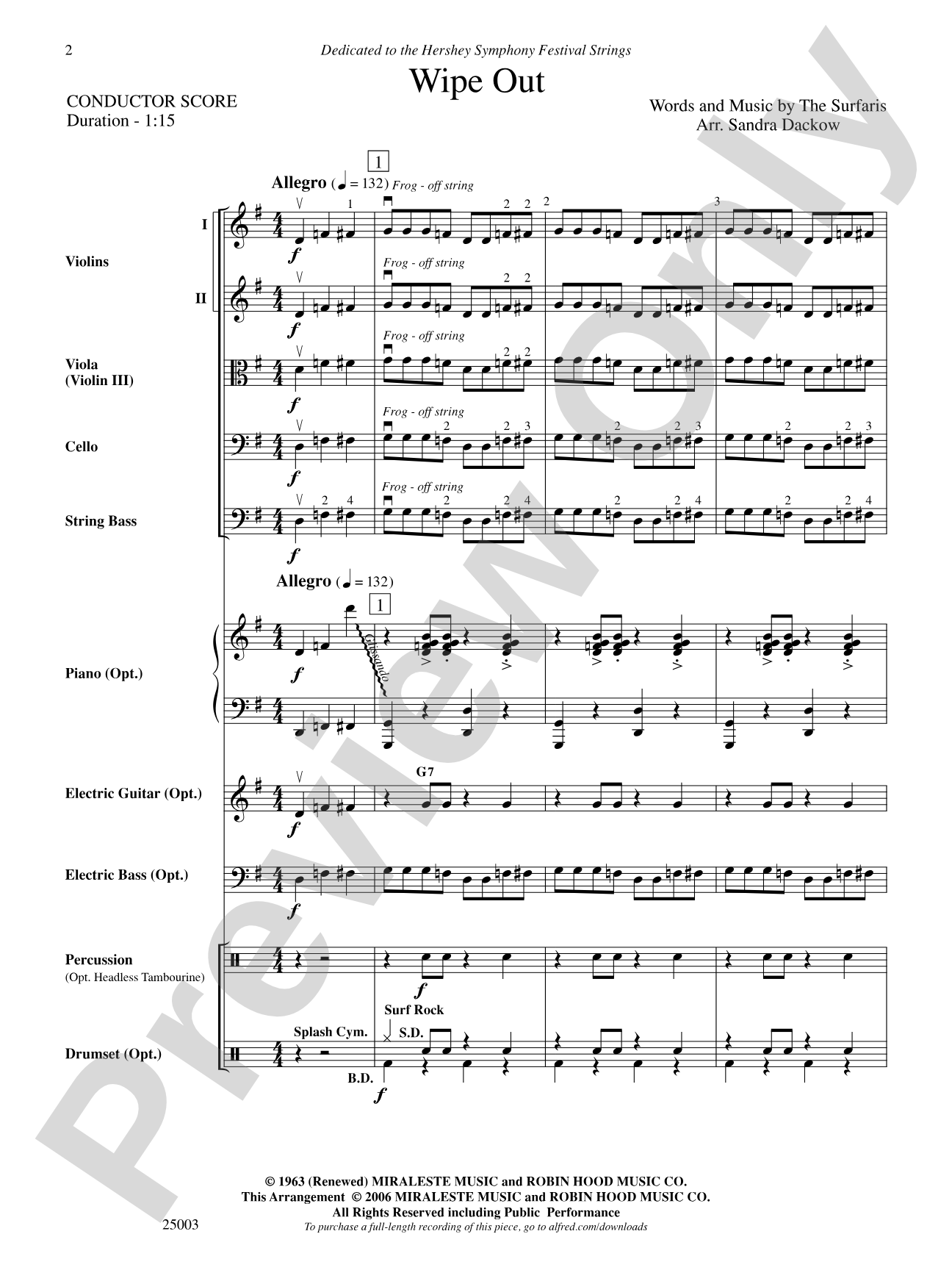 Wipe Out: String Orchestra Conductor Score & Parts