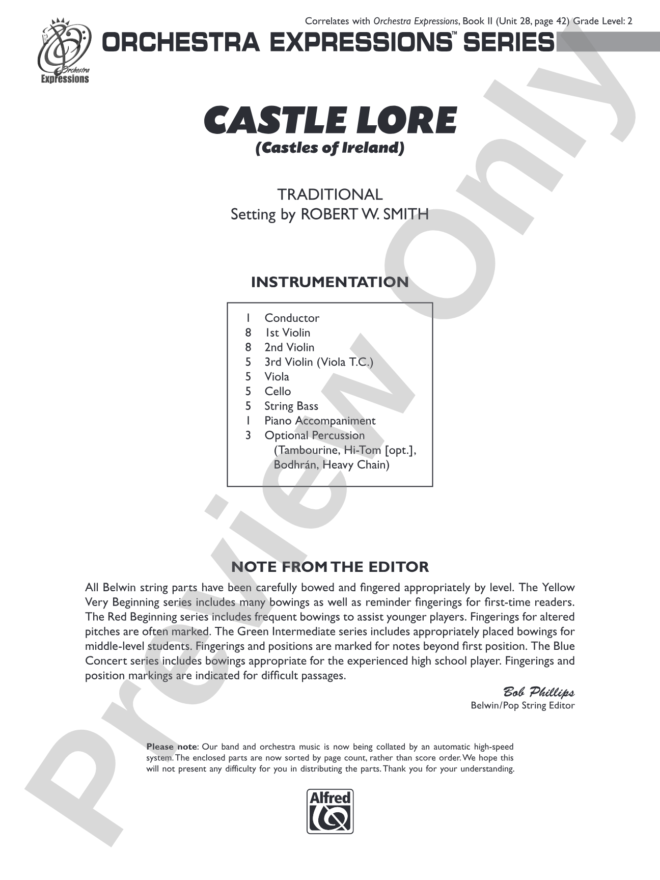 Castle Lore: String Orchestra Conductor Score & Parts