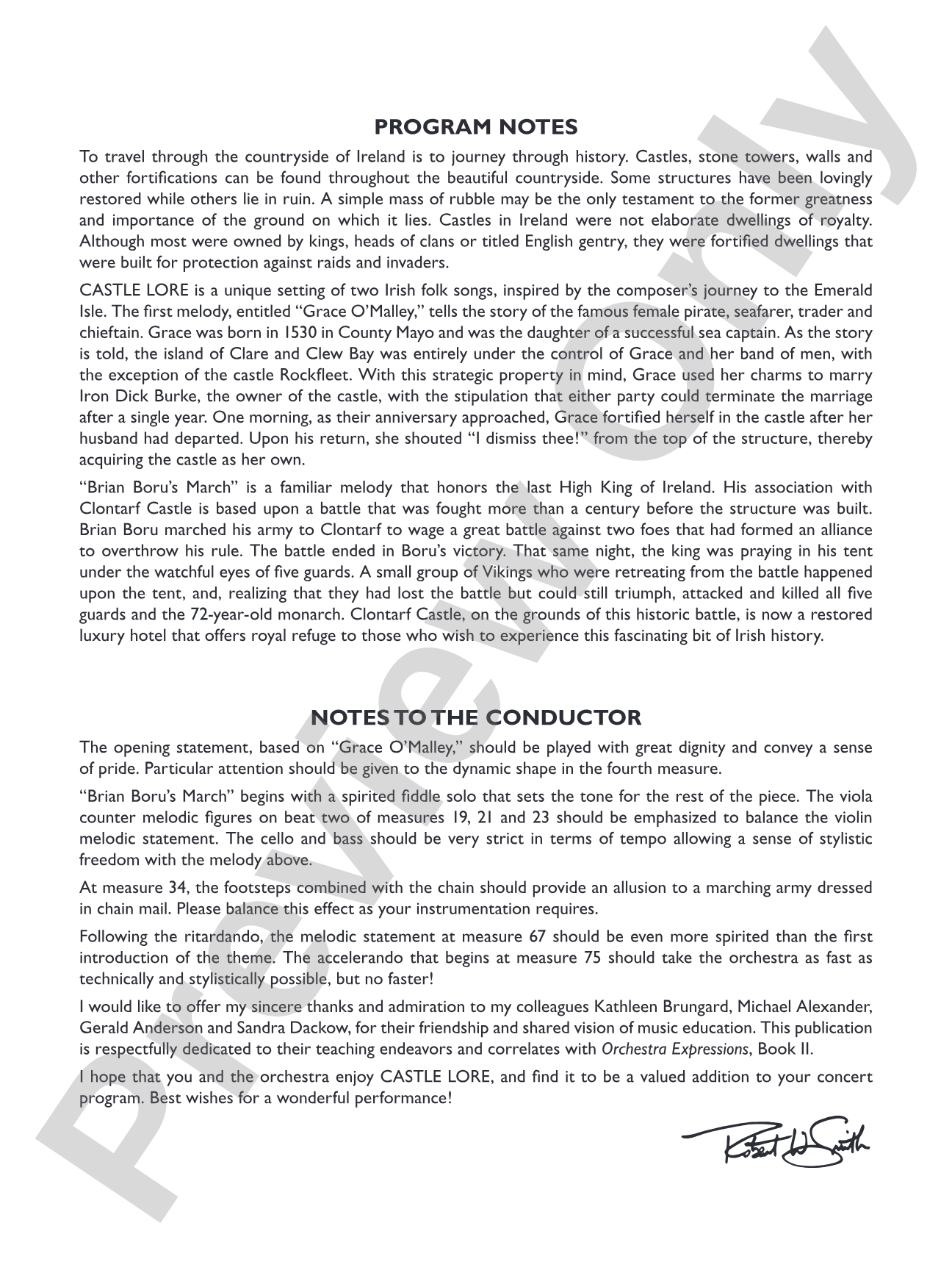 Castle Lore: String Orchestra Conductor Score & Parts