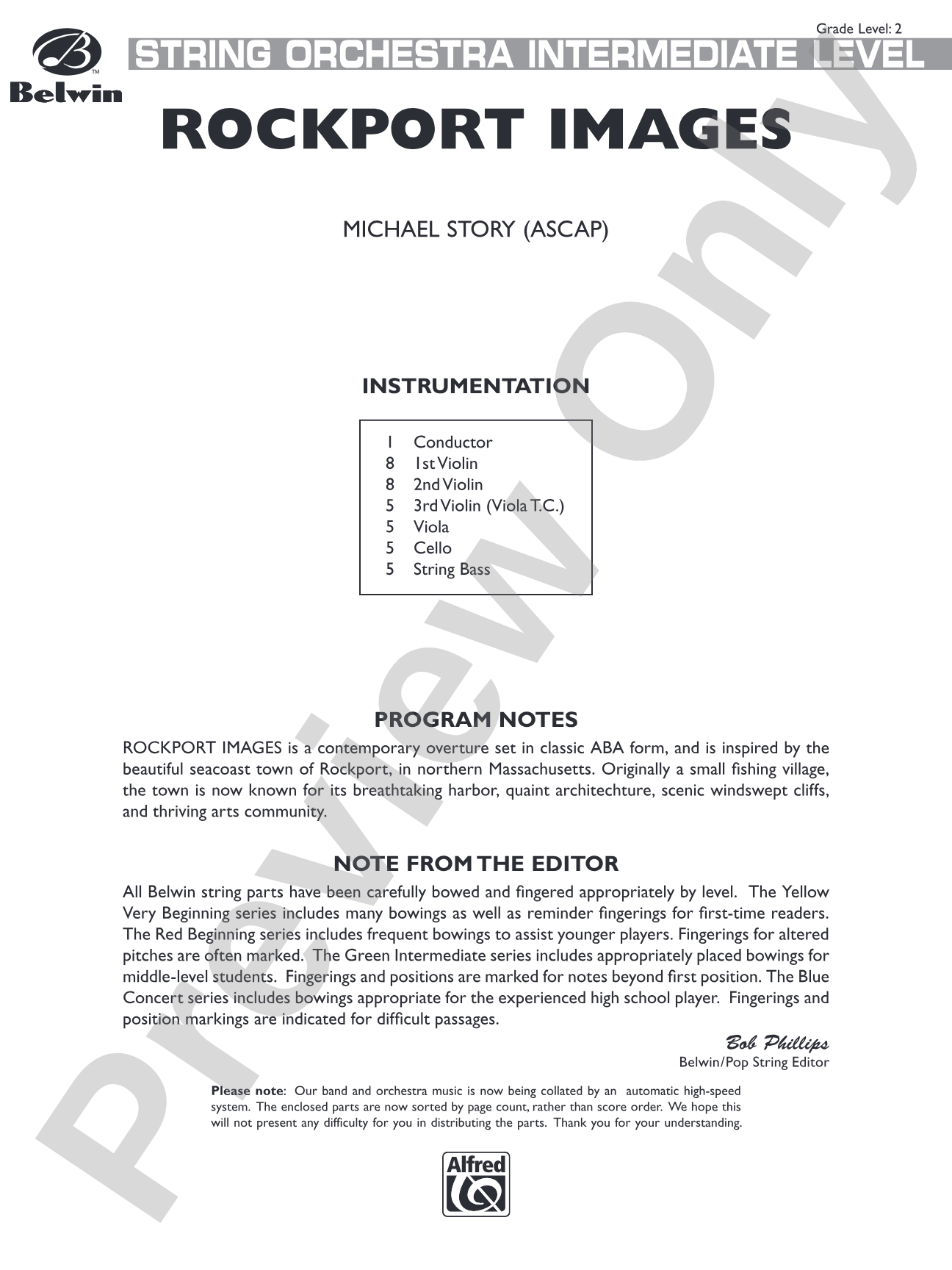 Rockport Images: String Orchestra Conductor Score & Parts