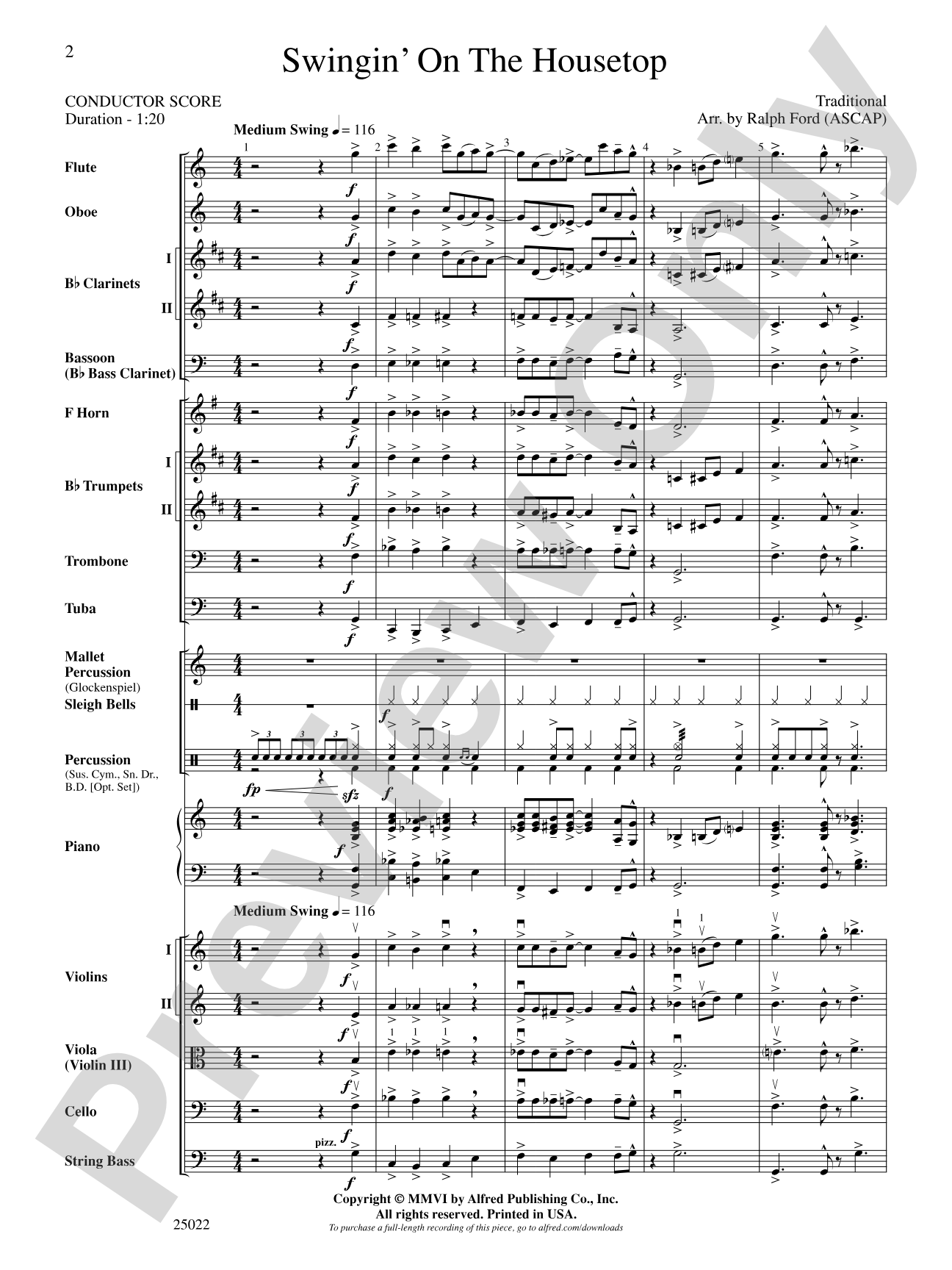 Swingin' on the Housetop: Full Orchestra Conductor Score & Parts