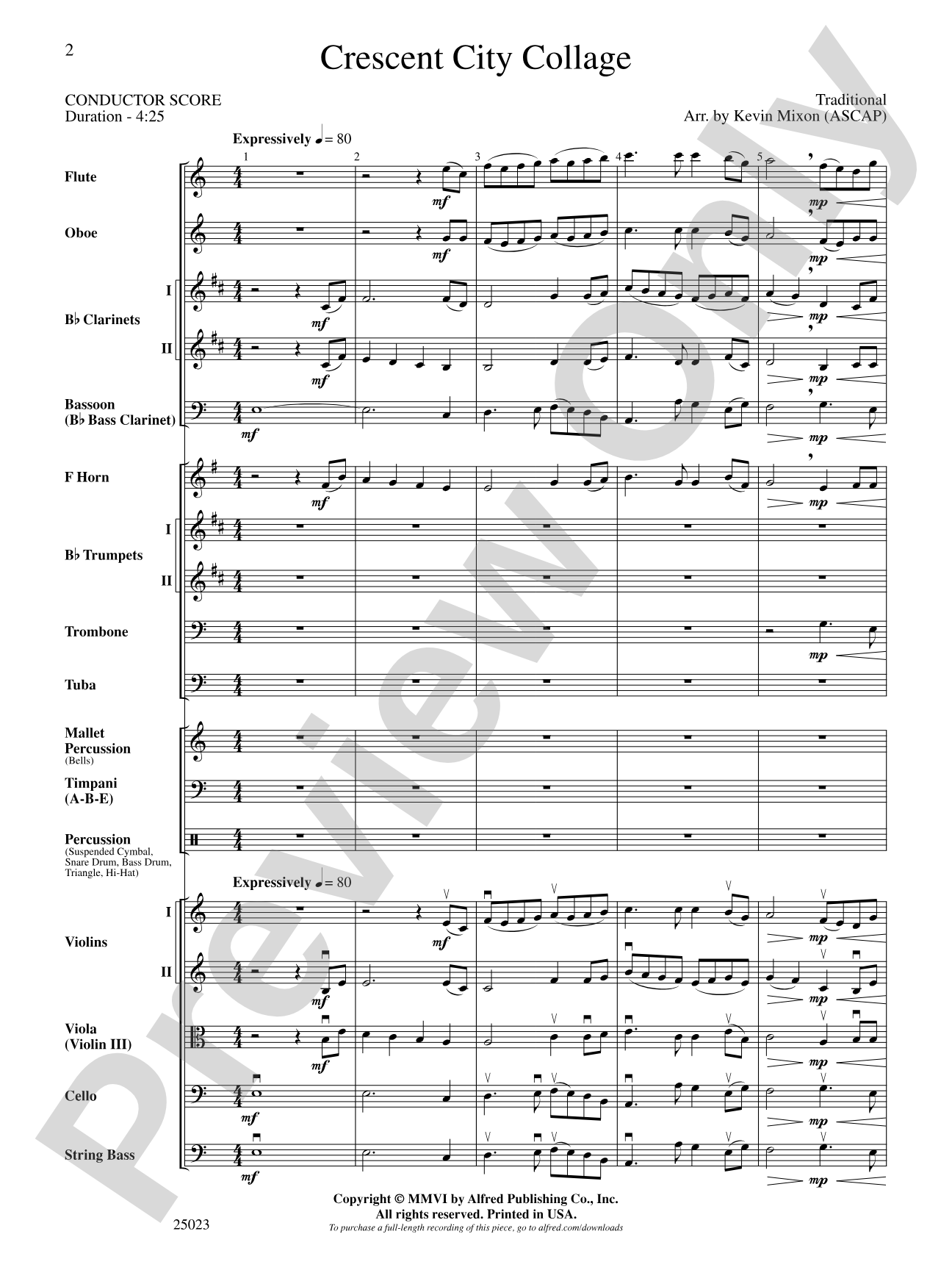 Crescent City Collage: Full Orchestra Conductor Score & Parts